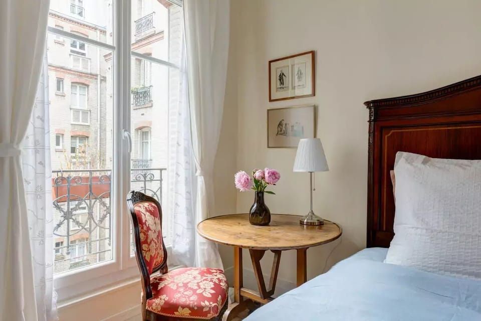 This antique vigneron's table is the perfect place to get some work done