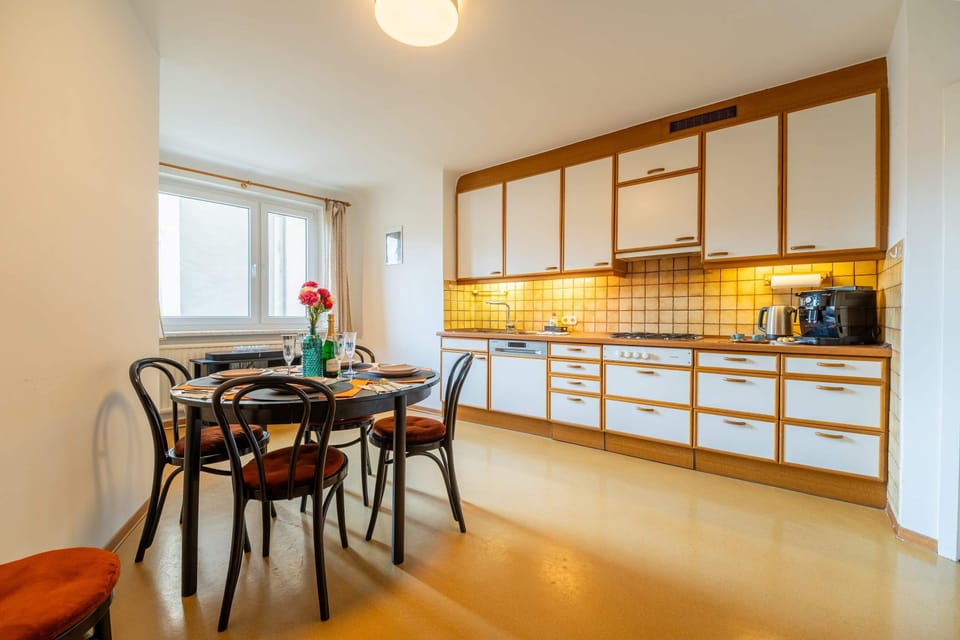Sunlit Kitchen & Dining Space - Fully Equipped for Cooking, Coffee, and Quality Mealtime Moments