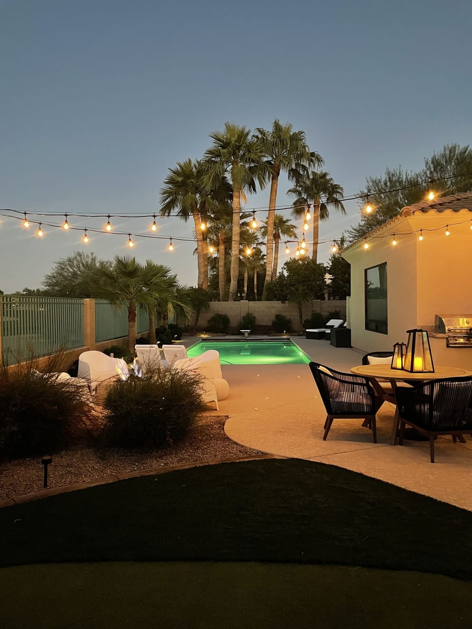 Outdoor Living at it's best.  Pool, putting green and 2 fire pits.