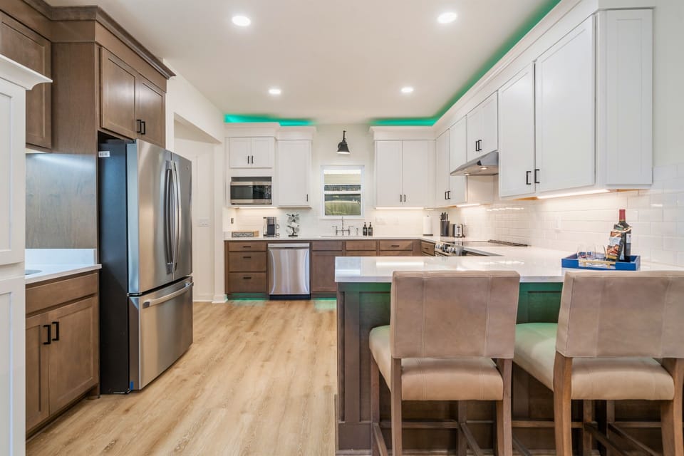 Kitchen Island Provides Additional Seating for 3