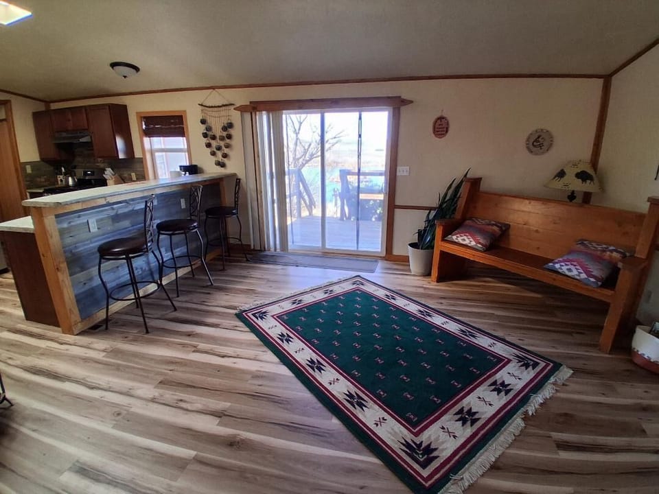 Bar area looking out back patio. 