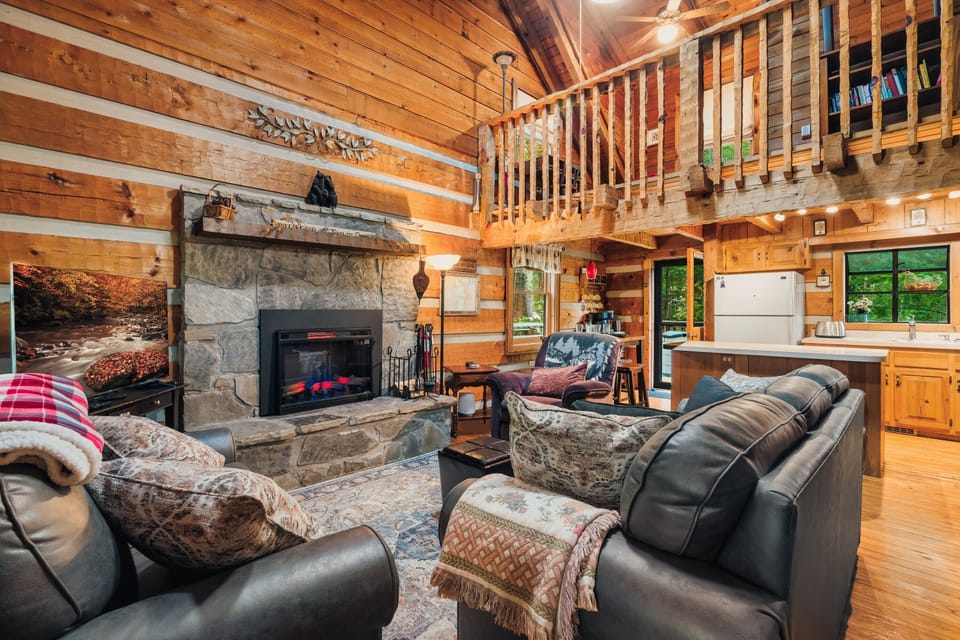 Cozy up by the fireplace and soak in the beauty of the Smokies