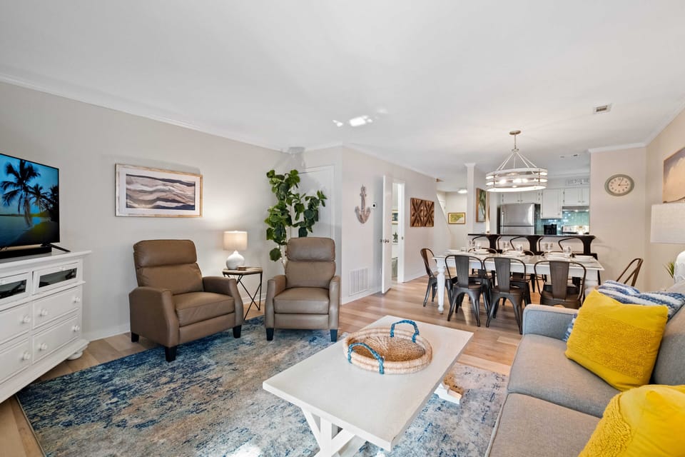 Open floor plan provides space for groups to spread out while being  together.