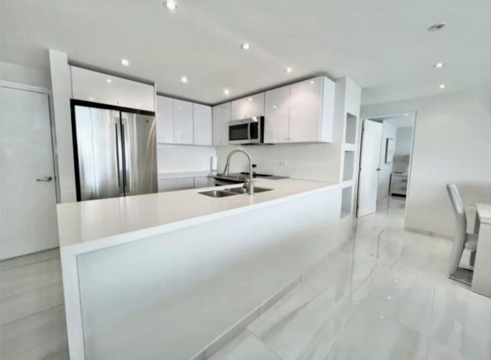 Fully stocked, modern kitchen