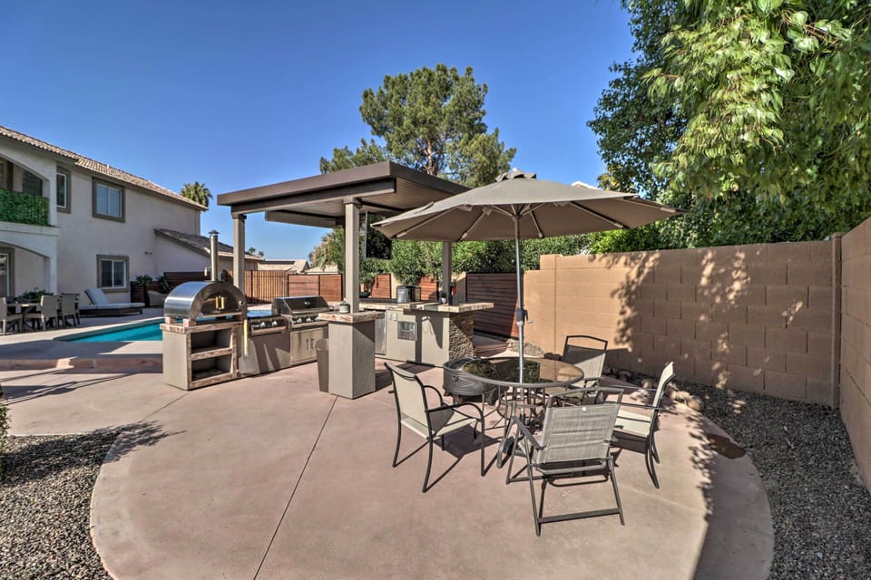 Fenced Patio | Outdoor Entertainment Area | Private Pool