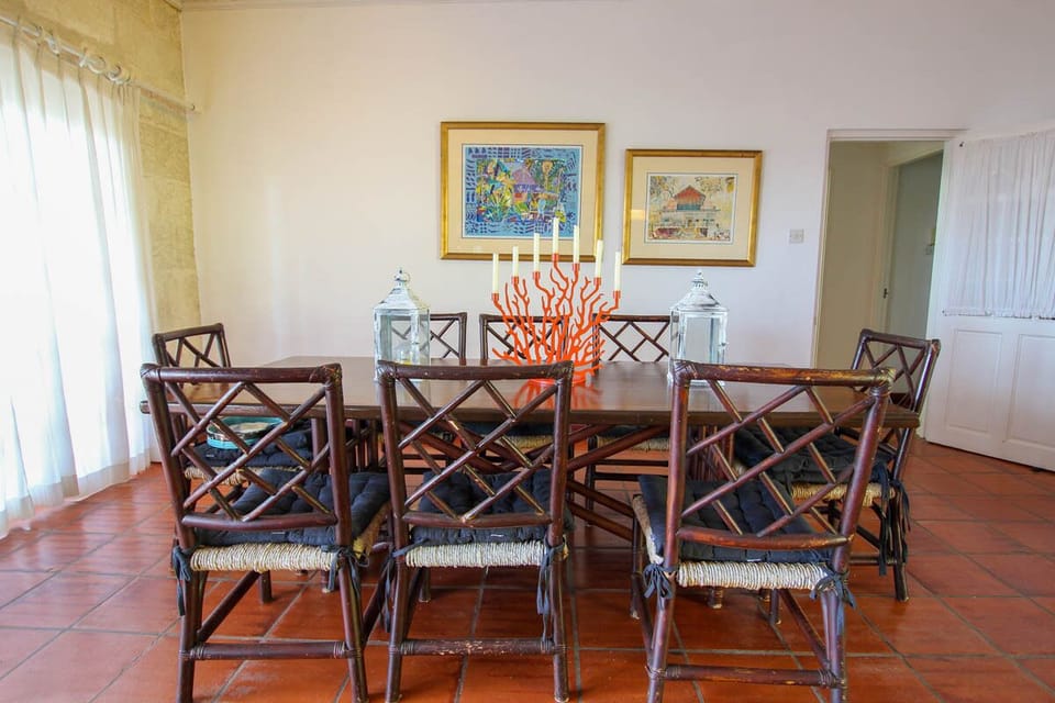 Larger dining area with seating for eight