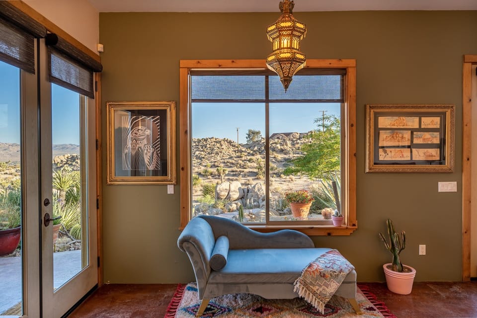 Seating area with a view.