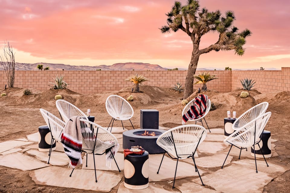 Hang by the fire pit when the sun goes down.