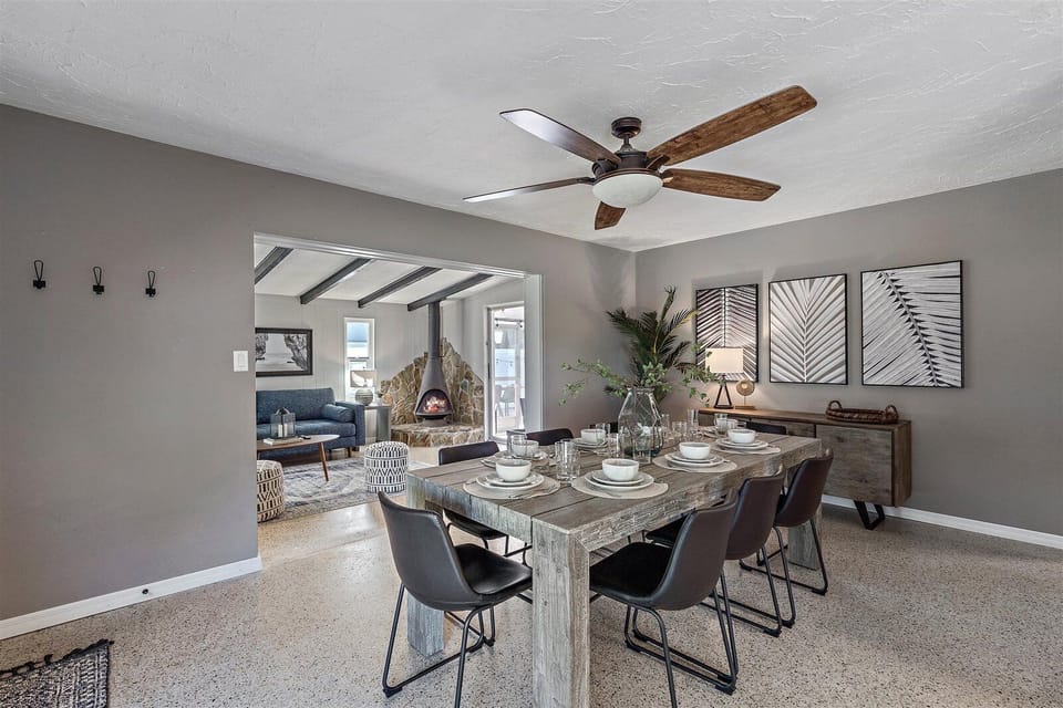 Dining set and utensils provided for guests.