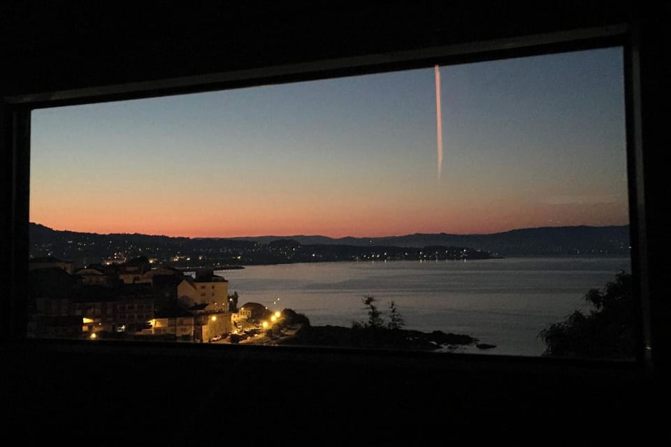 Night view from the living room window