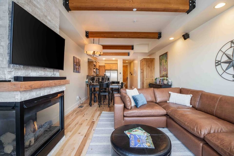 Warm, rustic-modern living room perfect for unwinding
