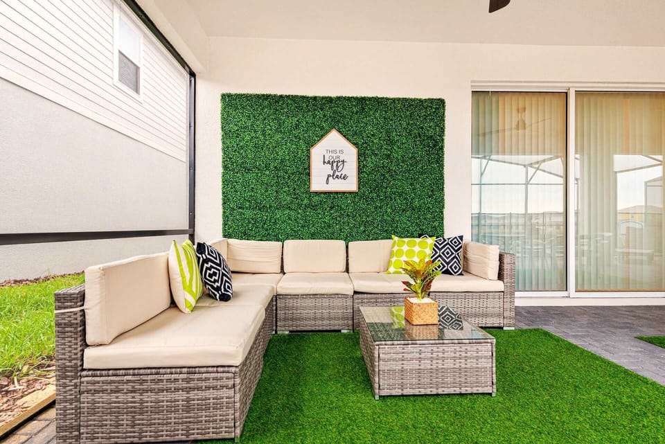 Relax in this inviting patio with cozy seating and vibrant decor, perfect for unwinding after a day of adventure.