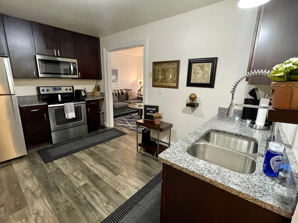 Kitchen View into Living Area