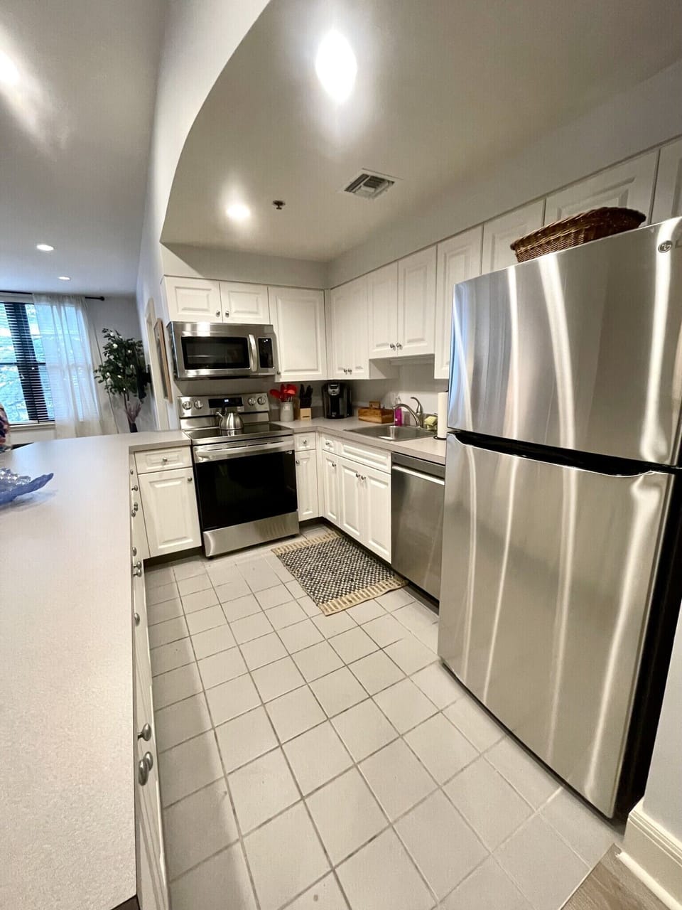 The kitchen has lots of counter space