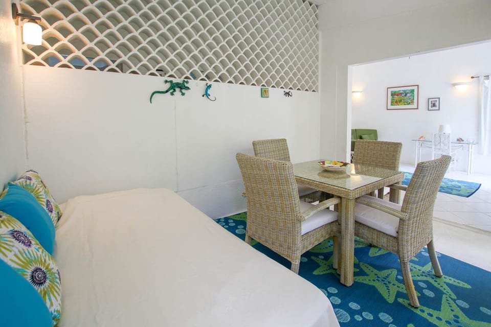 View of the lounge bed looking into the living area