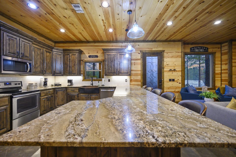 Huge kitchen island for prepping and serving!