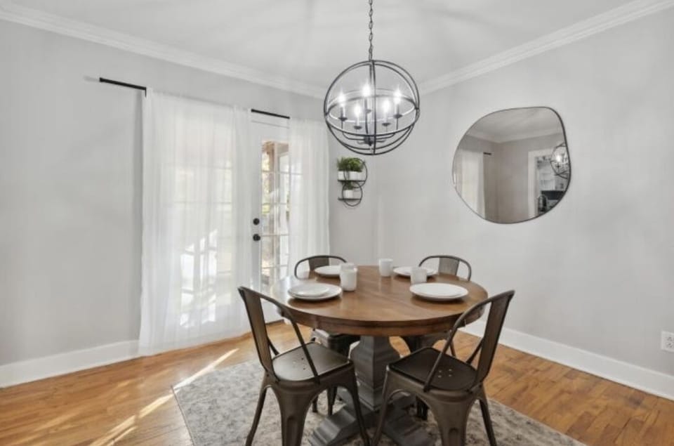 Dining room with access to backyard.