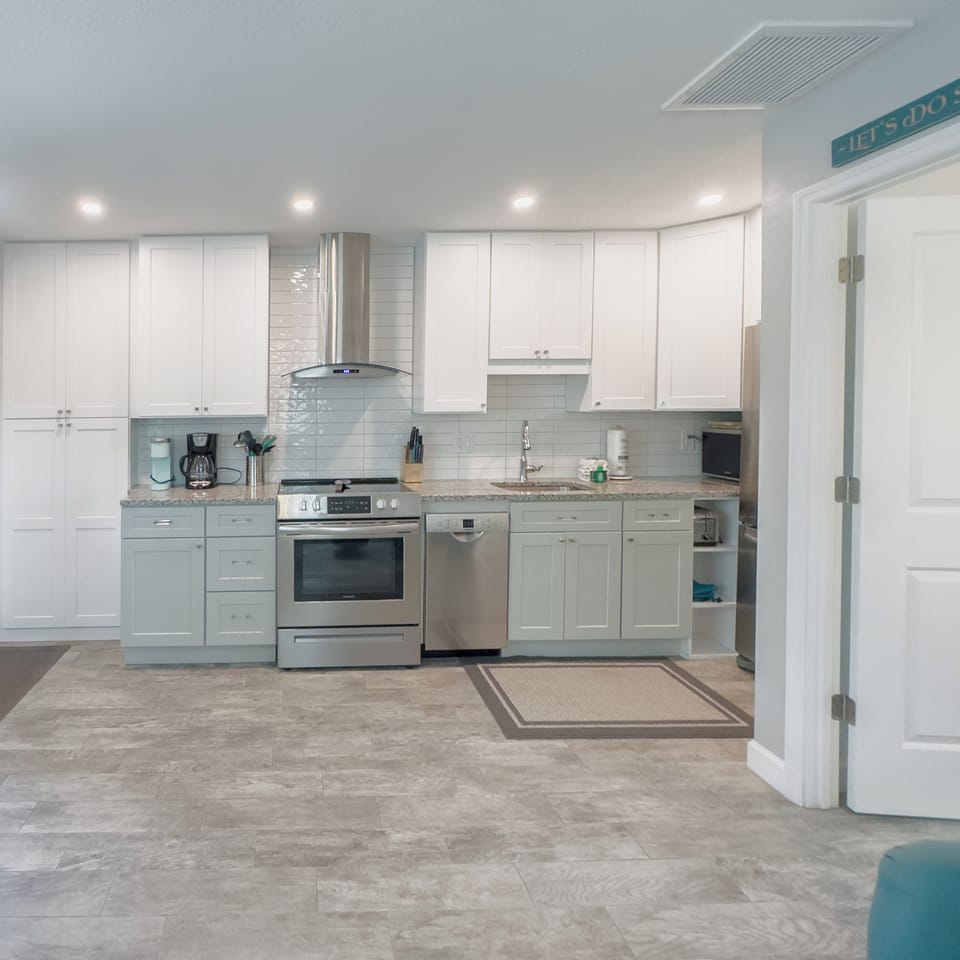 Bright kitchen with cooking essentials