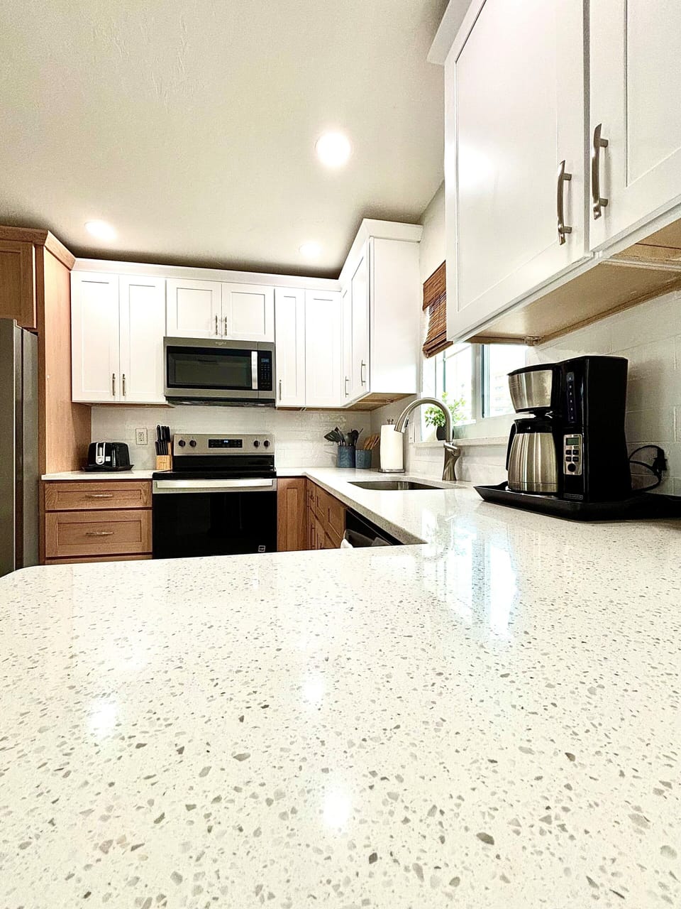 Bright kitchen with cooking essentials