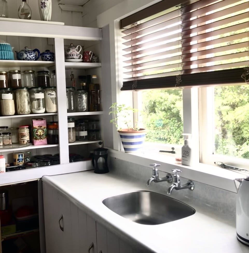 Cottage kitchen morning sun.