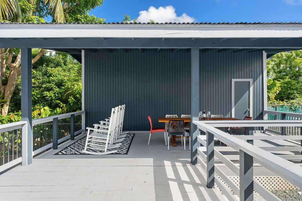 Second deck , rocking chairs overlooking the panoramic views.