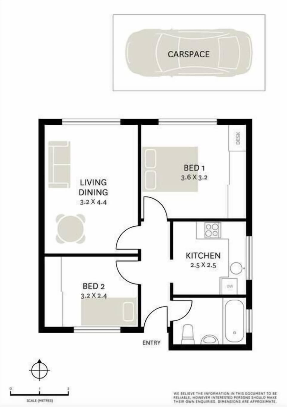 Apartment floor plan with free parking