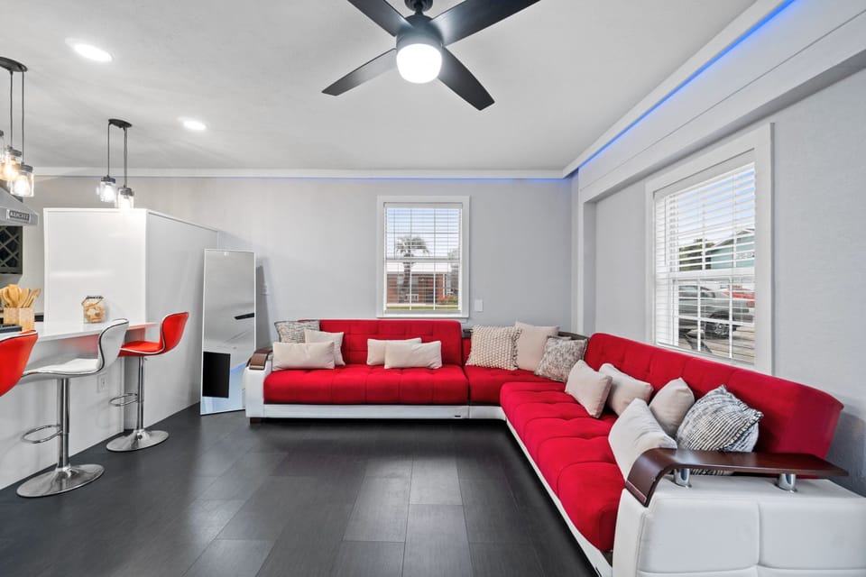 Living Area with Sleeper Sofa and Large Flat Screen TV