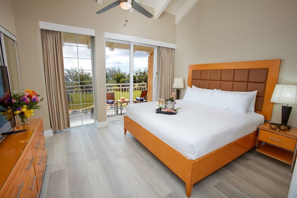 Wake to sunshine and step onto the balcony from bed.