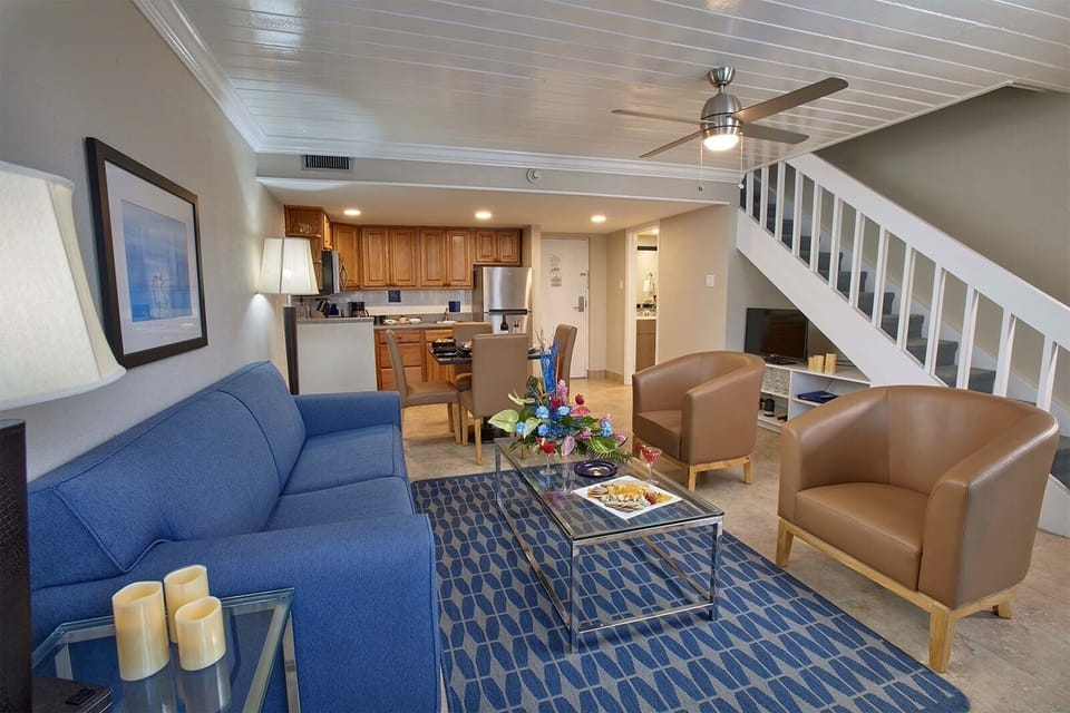 Stretch out in the spacious lounge for movie nights in.