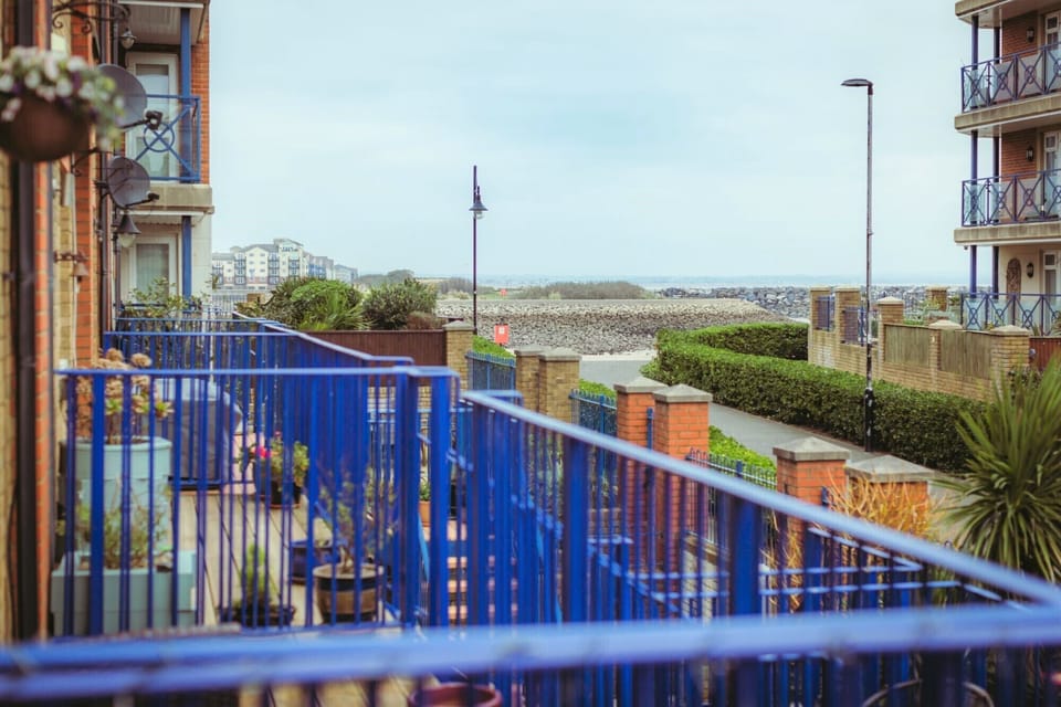 Balcony off lounge with sea views