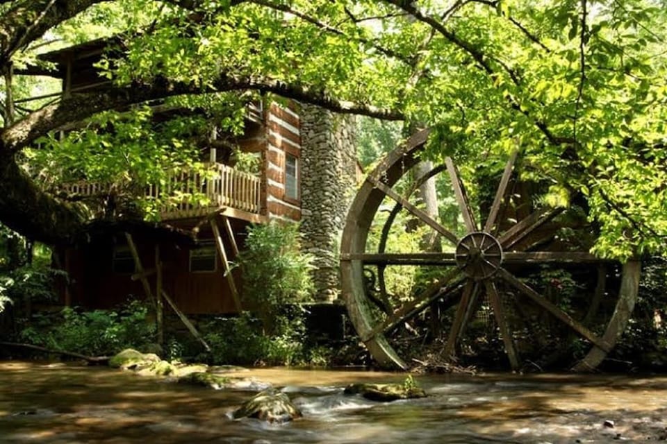 The wheel that operated the grist mill  