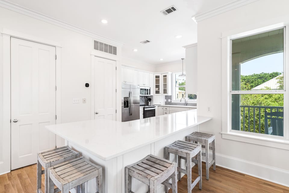 2nd floor kitchen with bar seating for 5
