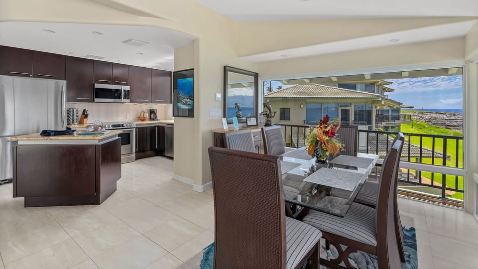 Kapalua Bay Villas #21B2 - Dining Room & Kitchen - Parrish Maui