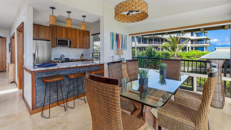 Kapalua Bay Villas #29B2 - Dining Room & Kitchen - Parrish Maui