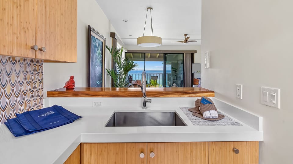 Kapalua Bay Villas #30B2 - Ocean View Kitchen - Parrish Maui