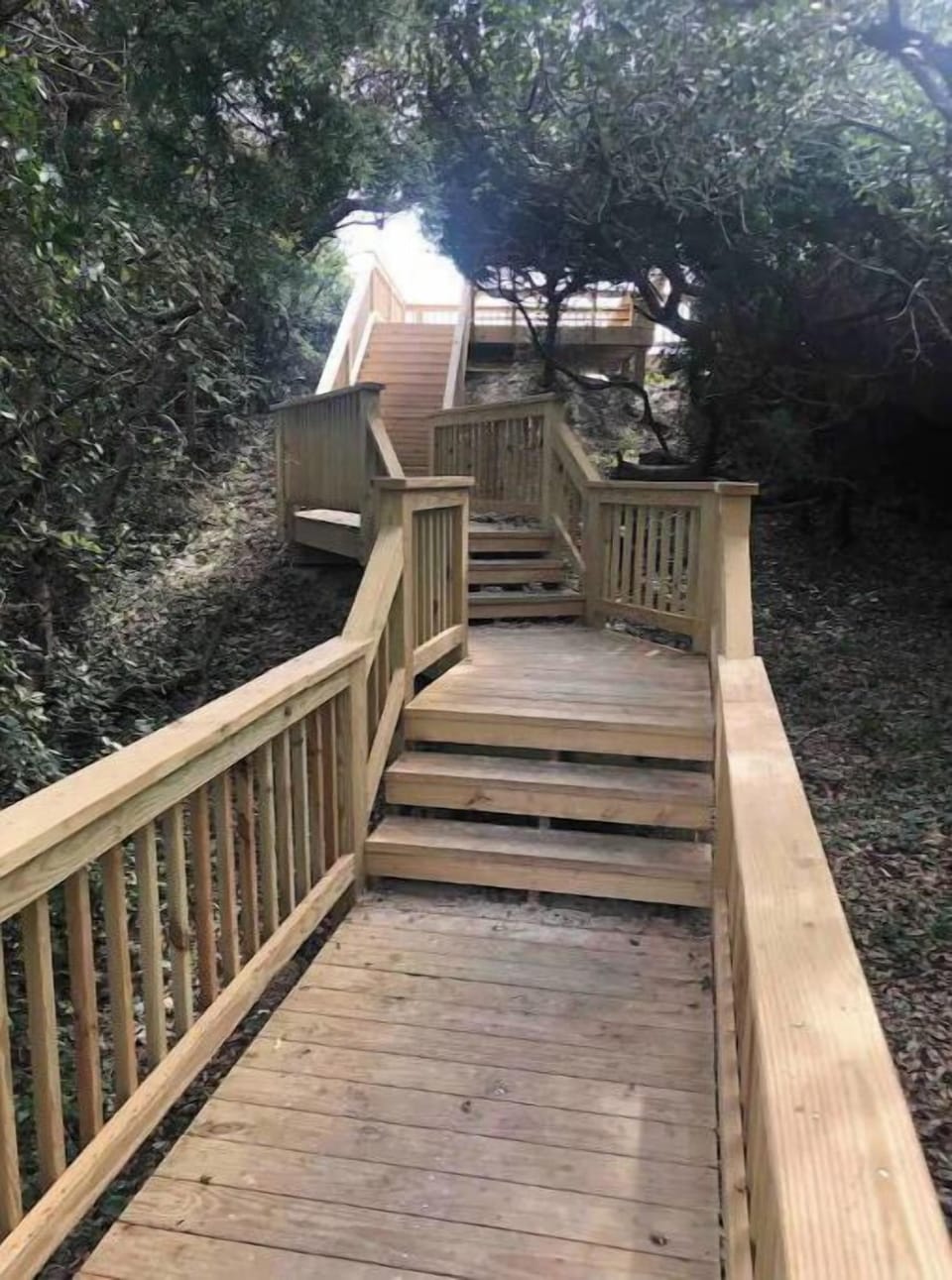 Walkway from private parking lot