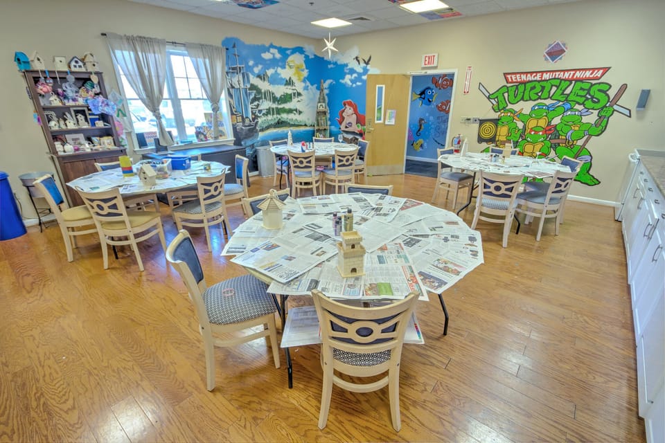 Arts and crafts area for kids.