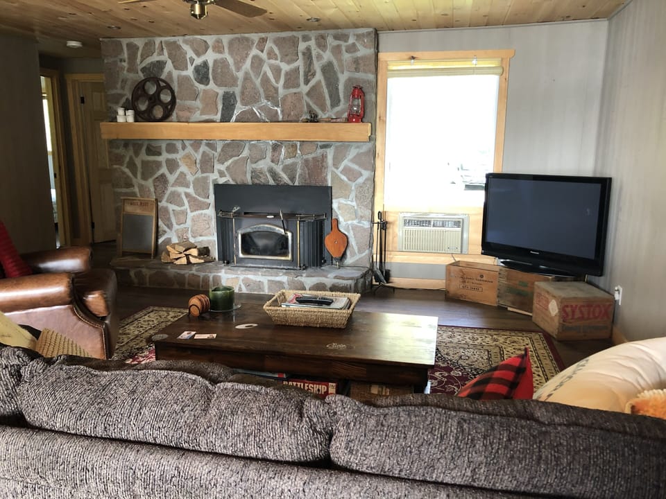 Living room with fireplace