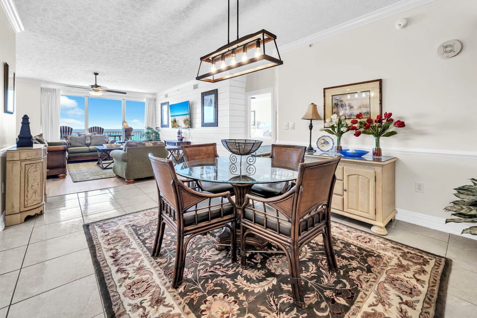 Two dining spaces