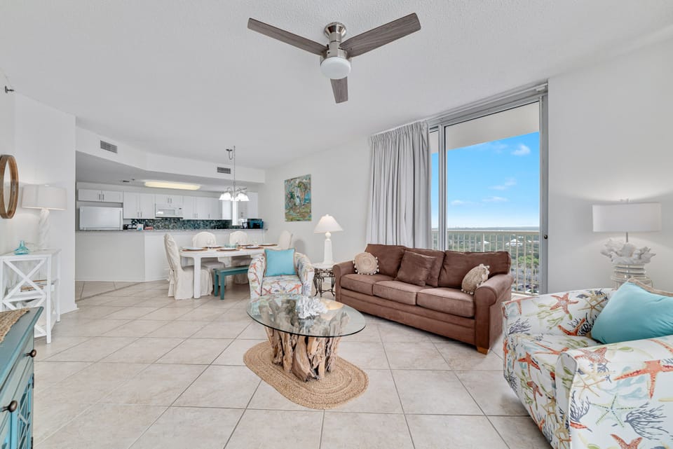 The views from the two sets of balcony doors