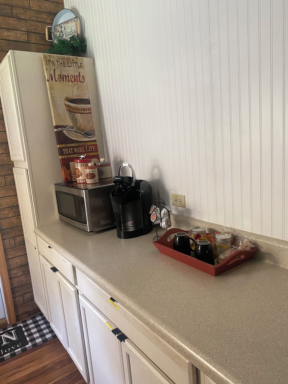 Kitchen coffee station. 