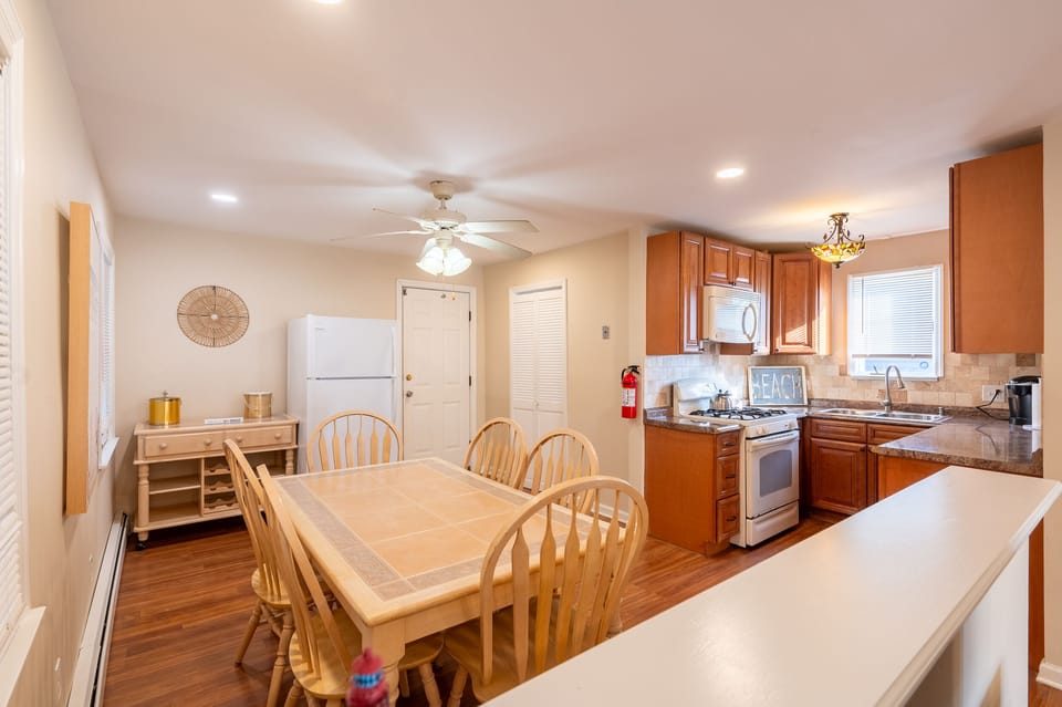Dining area and kitchen from the living room