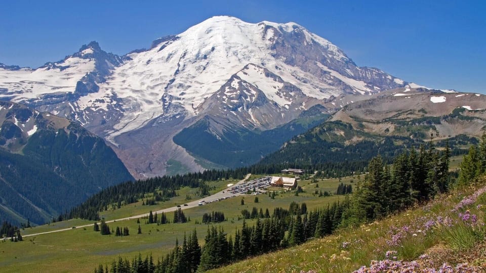 22 minutes away from the northeastern Sunrise entrance to Mt. Rainier National Park