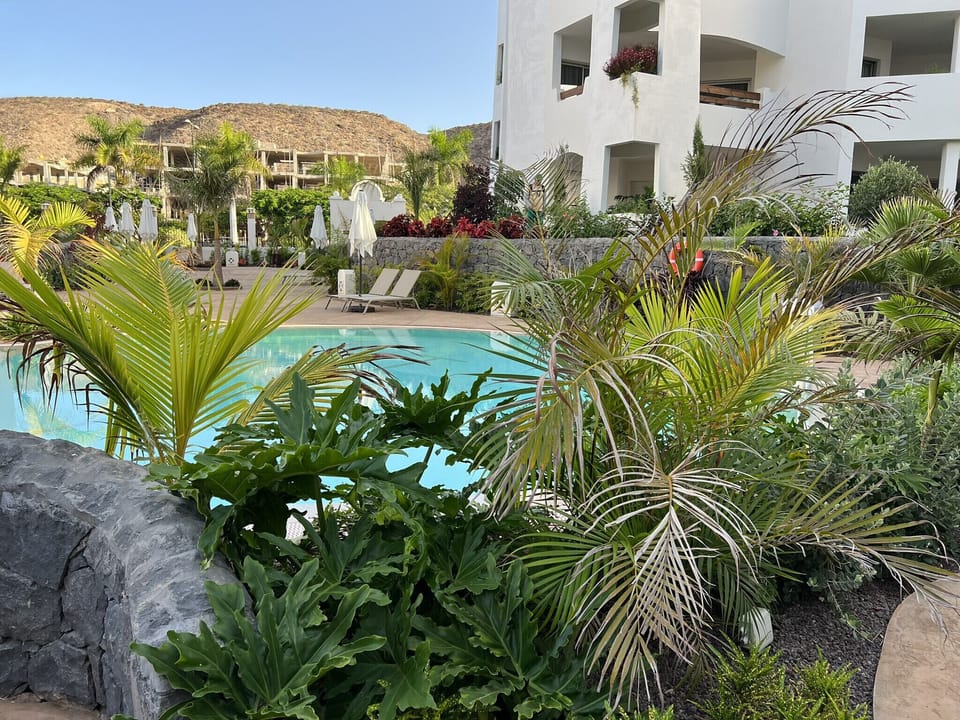 Peaceful pool views from Jardines de los Menceyes complex