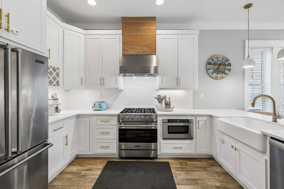 Fully Equipped Chef's Kitchen Offering Stainless Steel Appliances