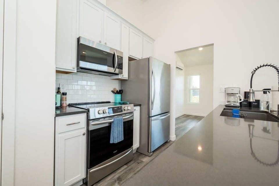 Stainless steel kitchen appliances