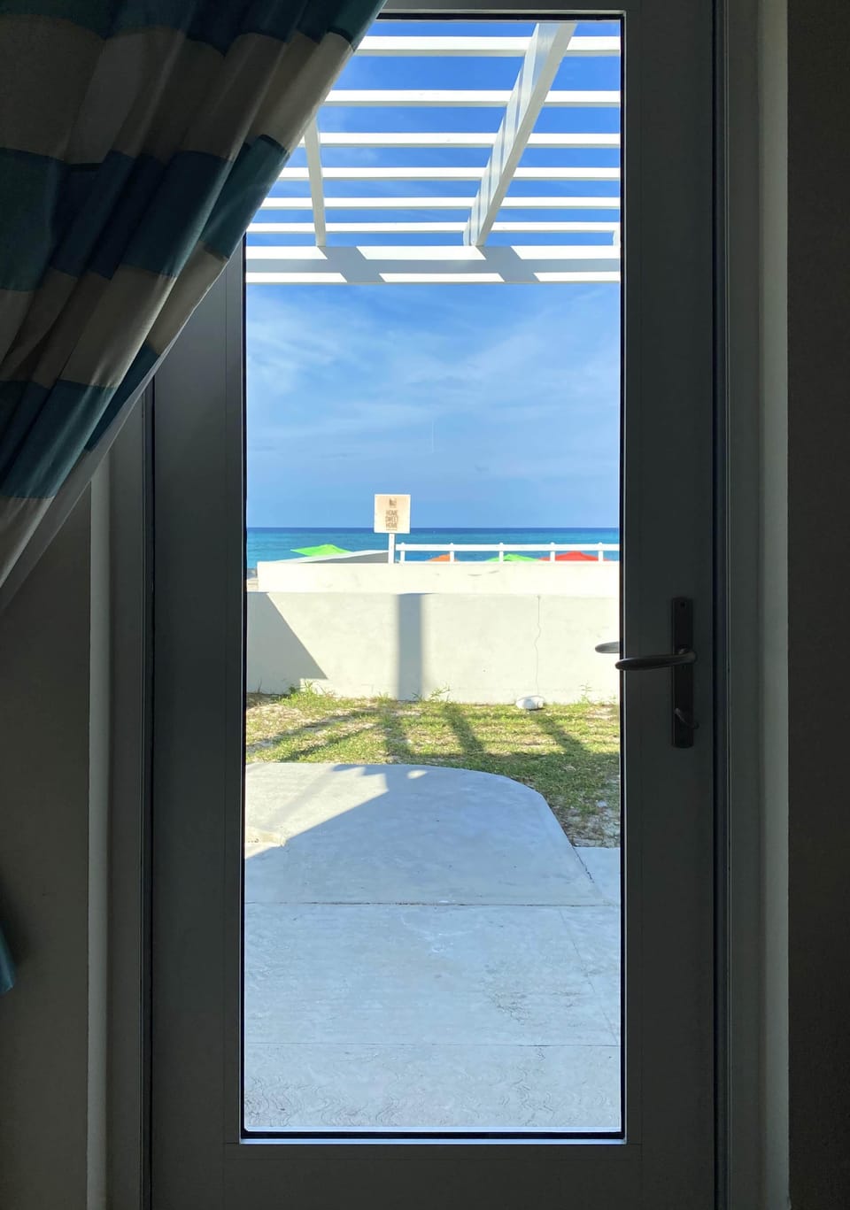 Sea view from entry door of villa. 