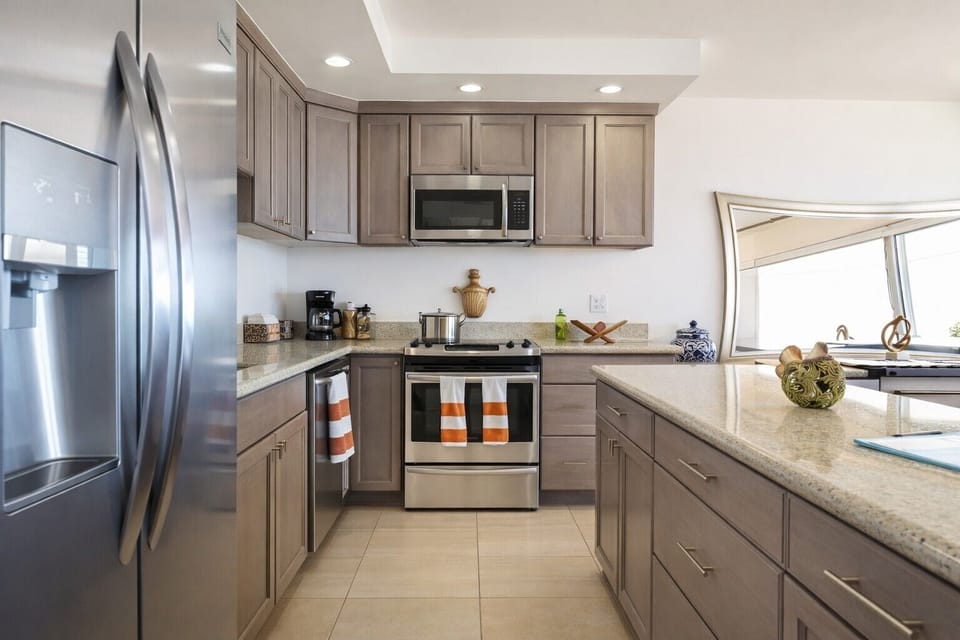 kitchen with coffee station
