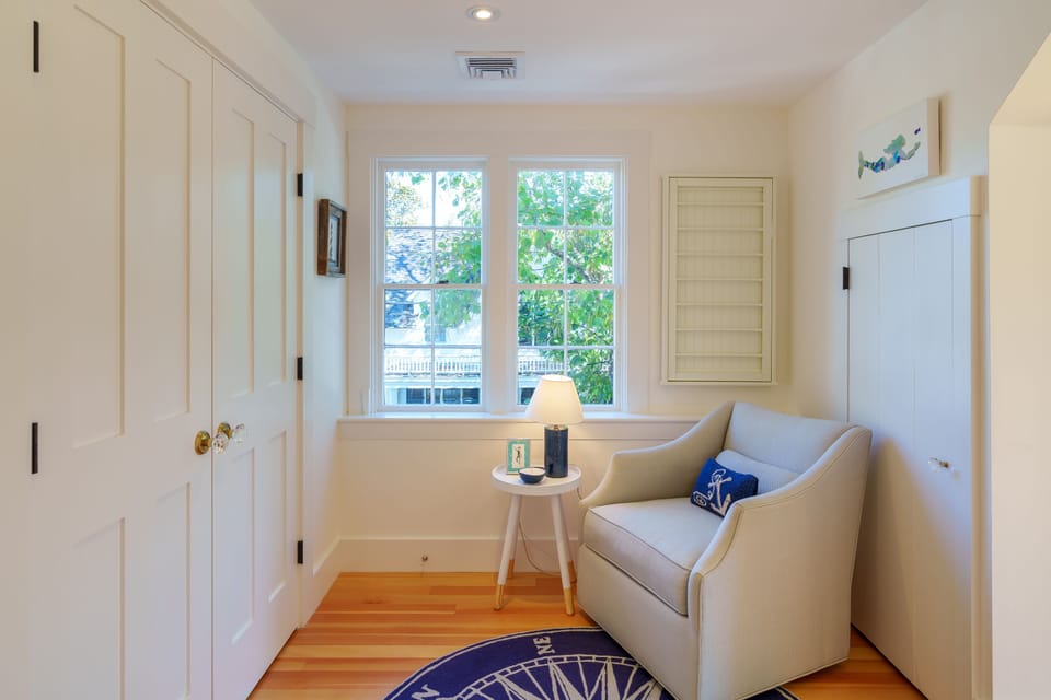 Upstairs nook. Laundry and dryer behind double doors on left.