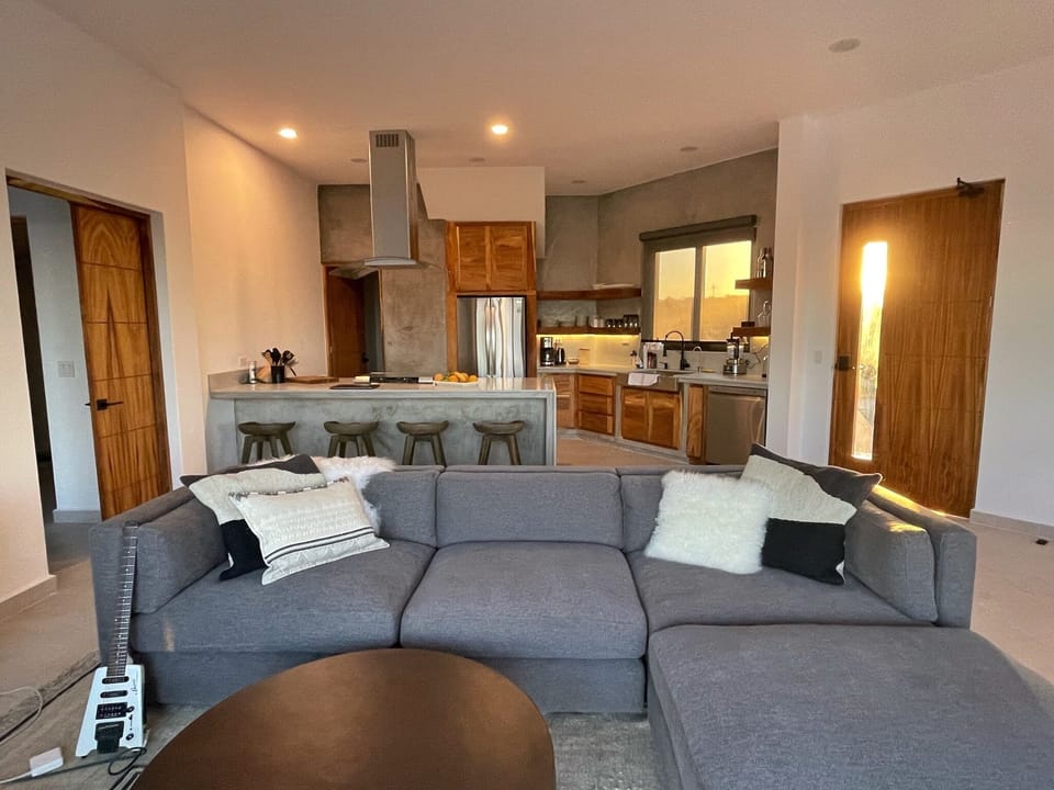 Living room looking towards kitchen